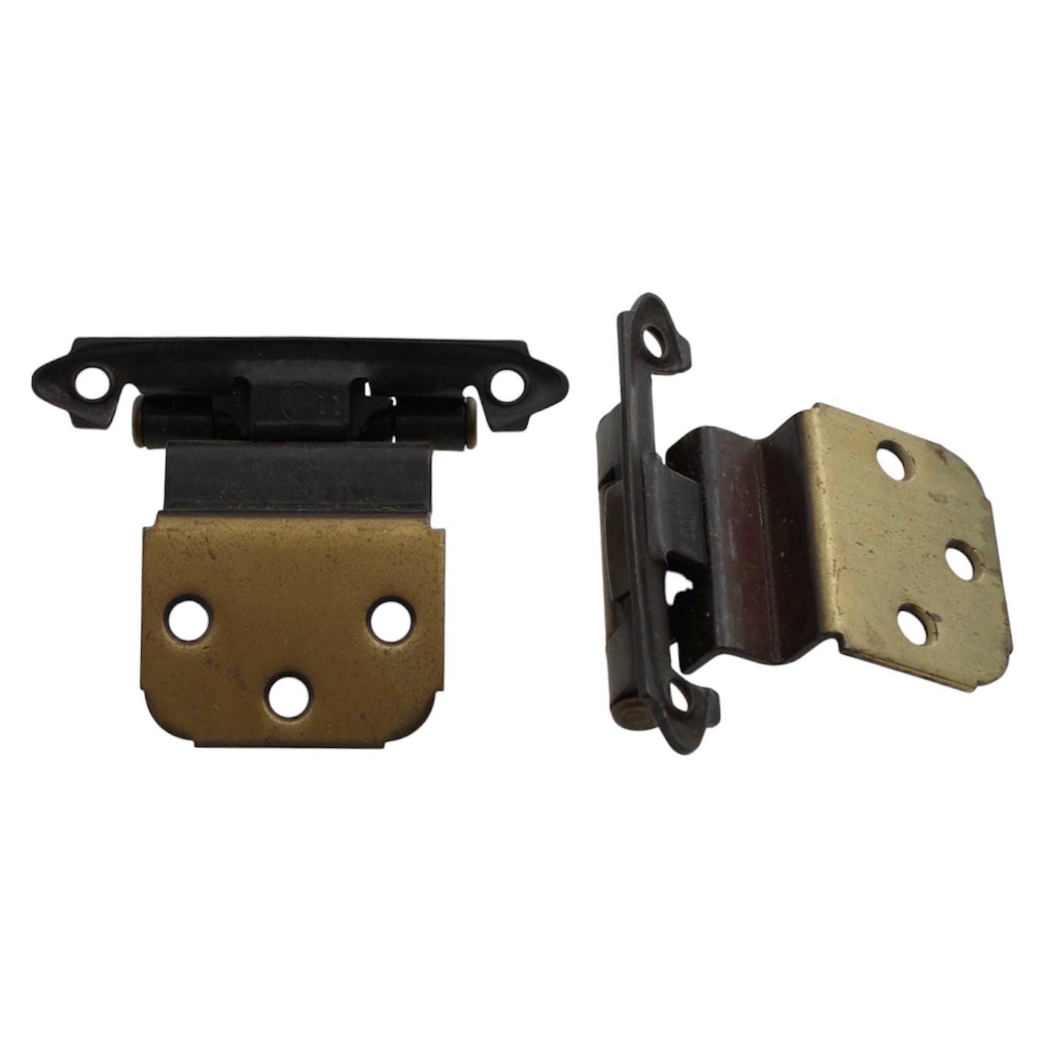 Pair of Amerock Antique English Self-Closing 3/8" Inset Cabinet Hinges BP7128-AE