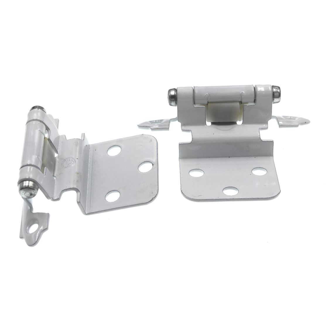 Pair of Amerock White Self-Closing 3/8" Inset Face Mount Cabinet Hinges BP7128-W
