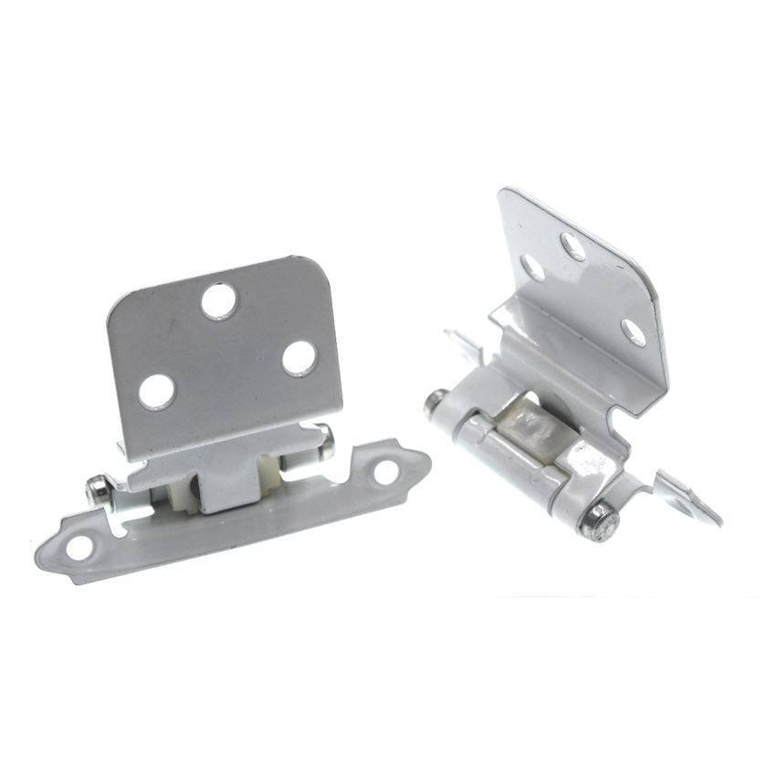 Pair of Amerock White Self-Closing 3/8" Inset Face Mount Cabinet Hinges BP7128-W