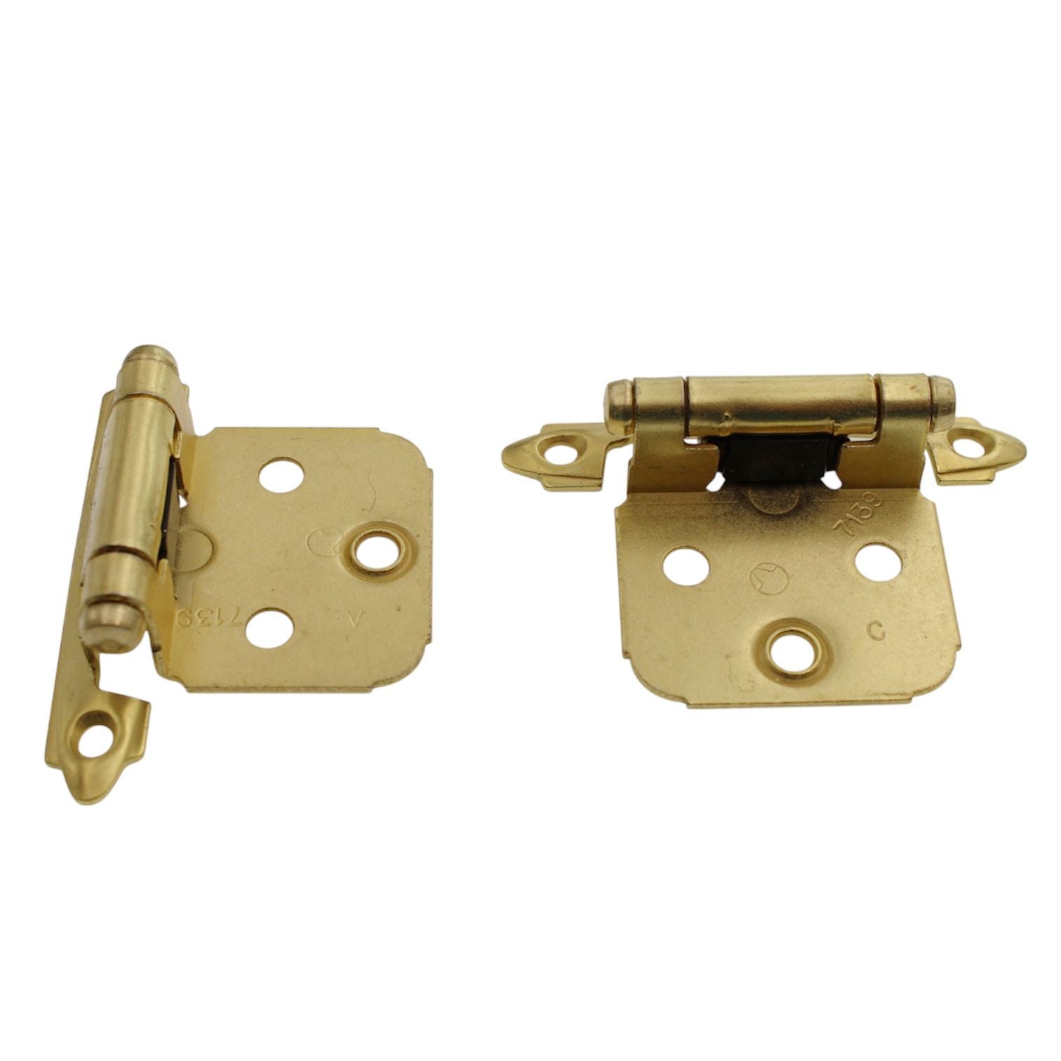 Pair of Amerock Bright Brass Self-Closing Overlay Cabinet Hinges BP7139-3