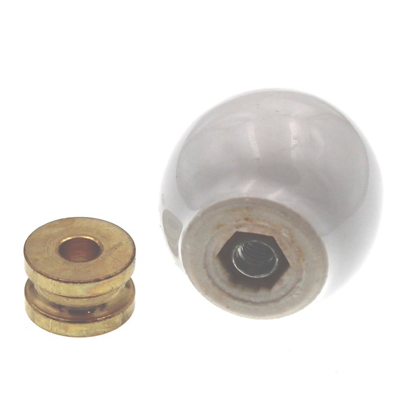 Amerock Hardware BP726-30 White Porcelain 1" Cabinet Knob Pulls with Brass Base