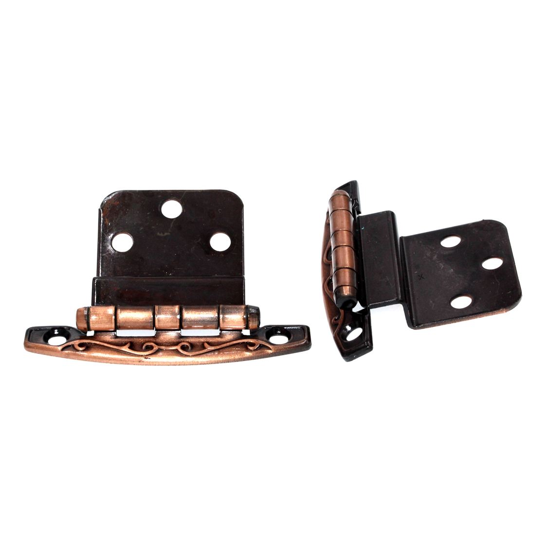 Pair of Amerock Antique Copper 3/8" Inset Hinges Non Self-Closing BP7528-AC