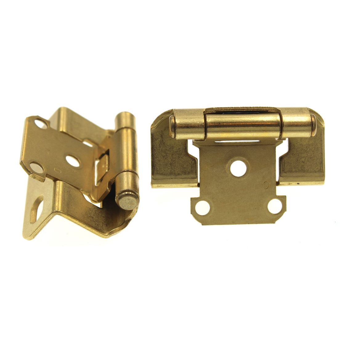 Pair of Amerock BP7550-3 Polished Brass Self-Closing 1/2" Overlay Hinges