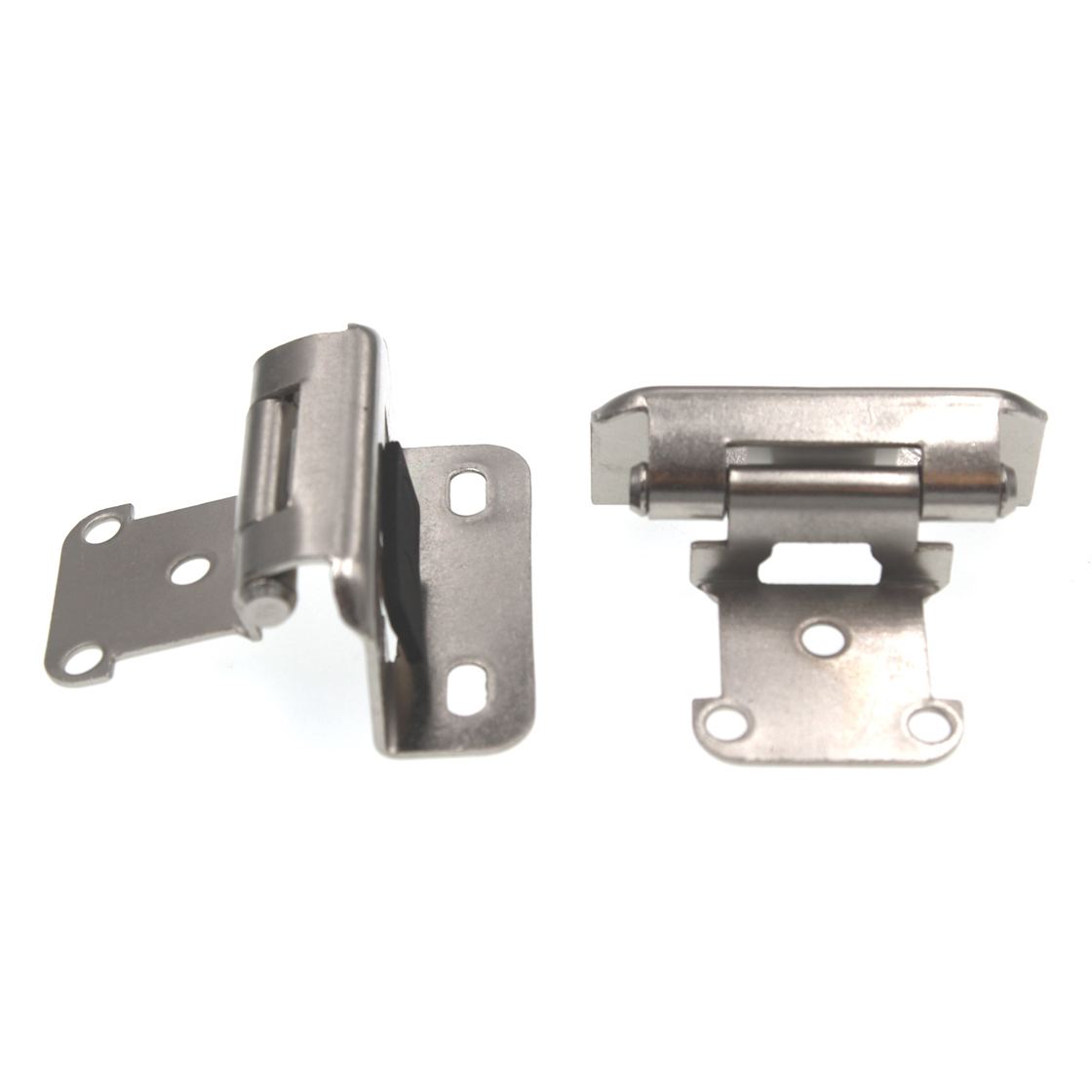 Pair of Amerock Satin Nickel Partial Wrap 1/2" Overlay Cabinet Hinges BP7550-G10