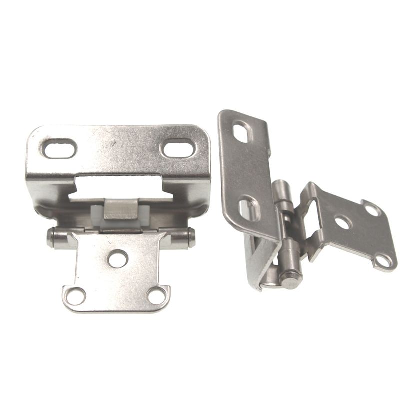 Pair of Amerock Satin Nickel Partial Wrap 1/2" Overlay Cabinet Hinges BP7550-G10
