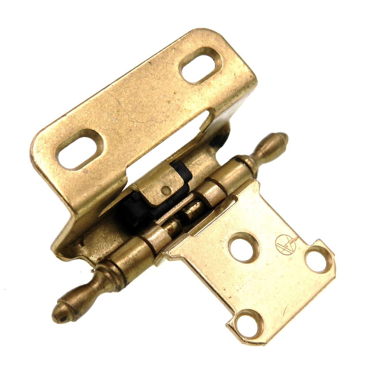 Amerock Brass Partial Wrap Hinges 1/2" Overlay T1 Tip, Self-Closing BP7550T1-O74