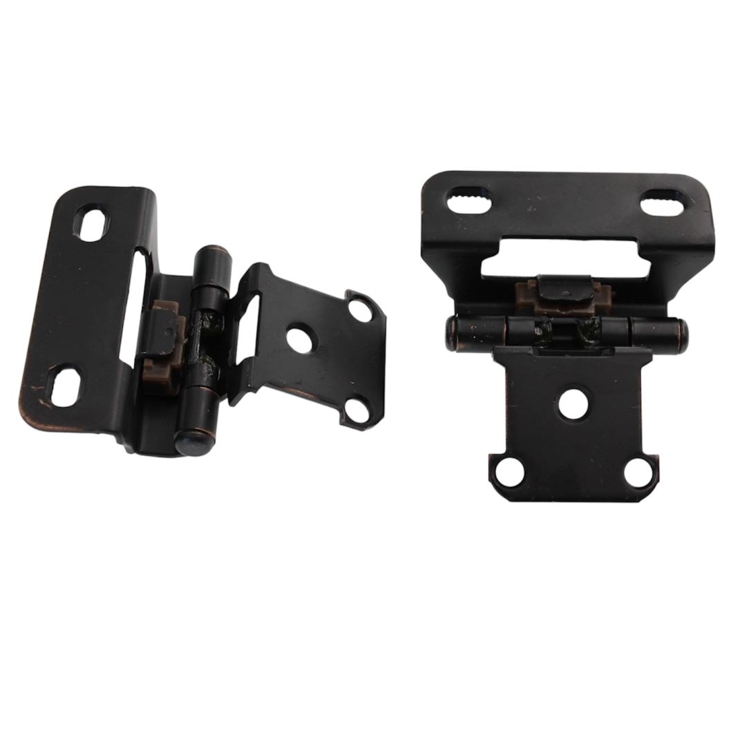 Pair Amerock Self-Closing 1/4" Overlay Oil-Rubbed Bronze Cabinet Hinge BP7566ORB