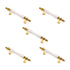 5 Pack Amerock 3"cc Polished Brass Cabinet Porcelain Bar Pull Handle Ceramic Center BP76243-W3