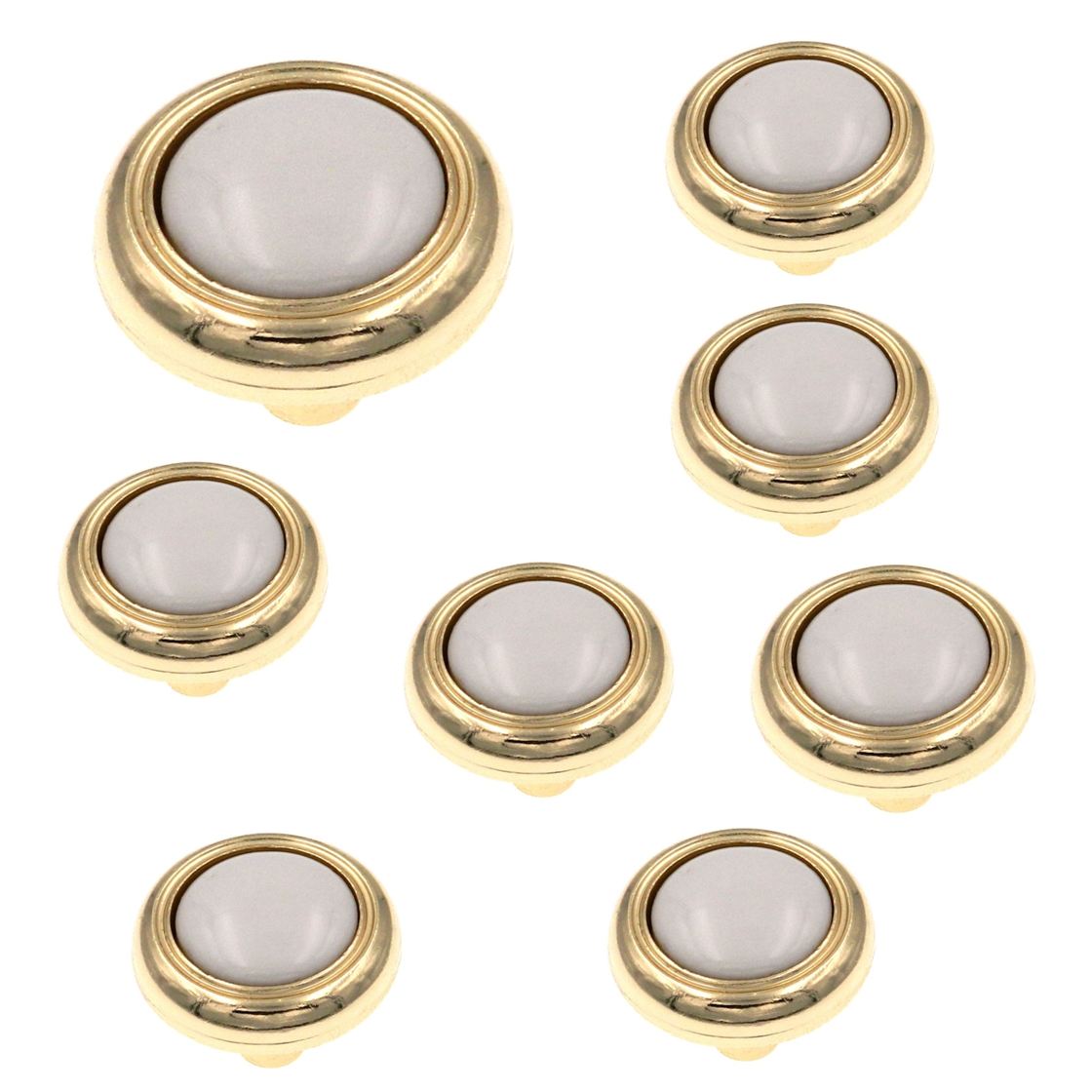 8 Pack Amerock BP76244-W3 Bright Brass Cabinet Knob w/White Ceramic Center