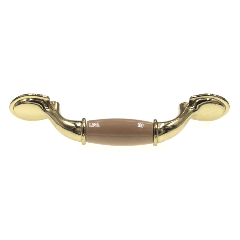 Amerock Allison Bright Brass Almond Ceramic Center 3" Arch Cabinet Handle Pull BP76245-AL3