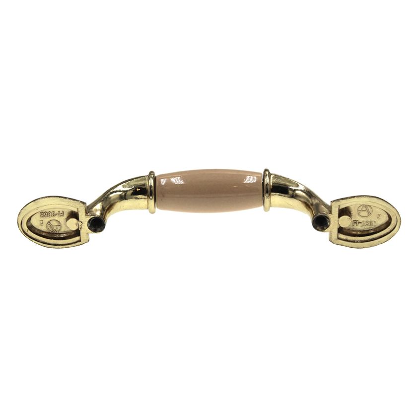 Amerock Allison Bright Brass Almond Ceramic Center 3" Arch Cabinet Handle Pull BP76245-AL3