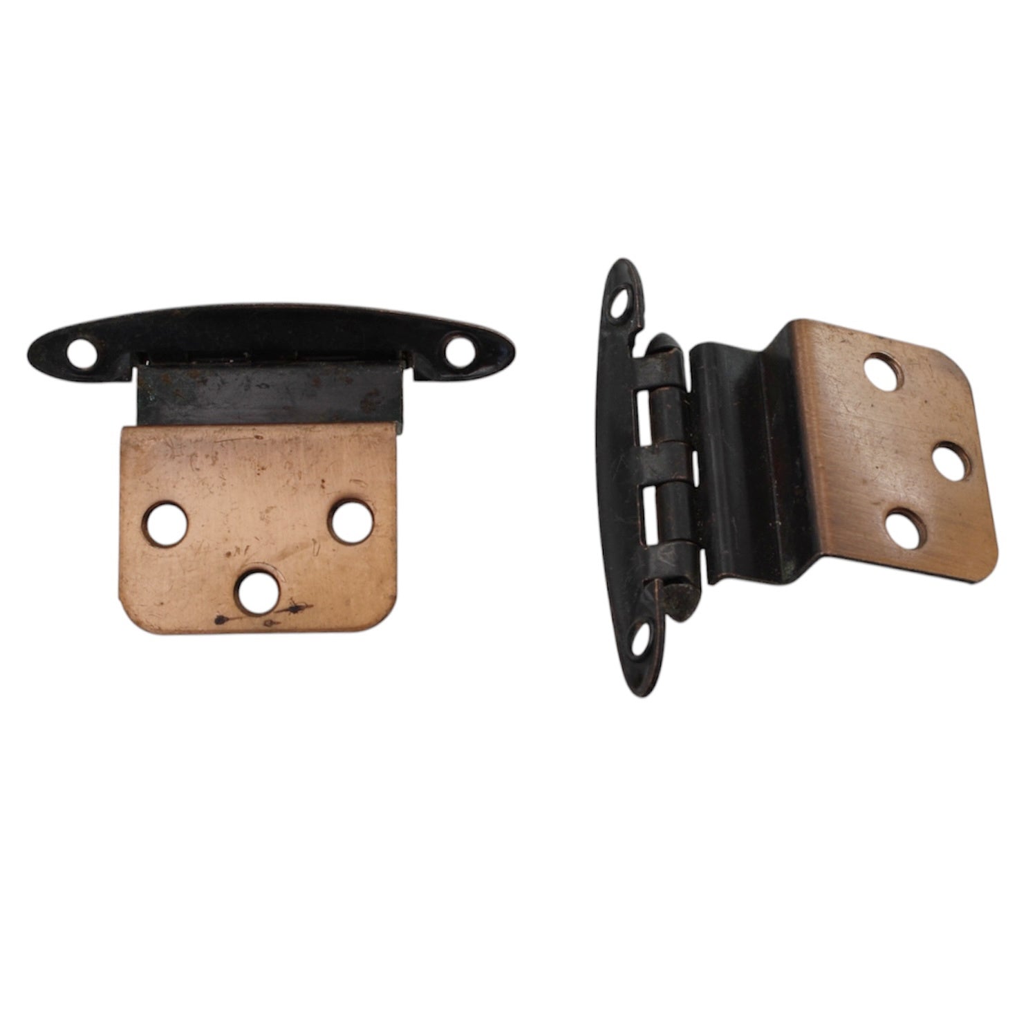 Pair of Amerock Antique Copper 3/8" Inset Hinges Non Self-Closing BP7636-AC