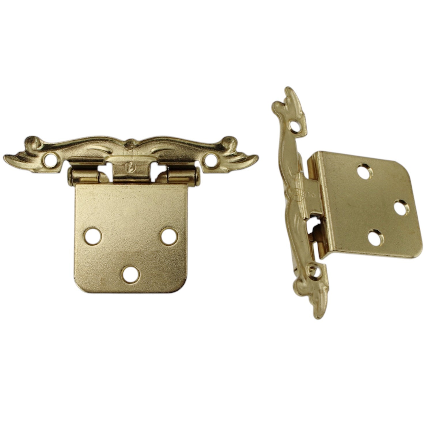 Pair Amerock Provincial Machine Ivory Gold Variable Overlay Hinges BP7729-MW