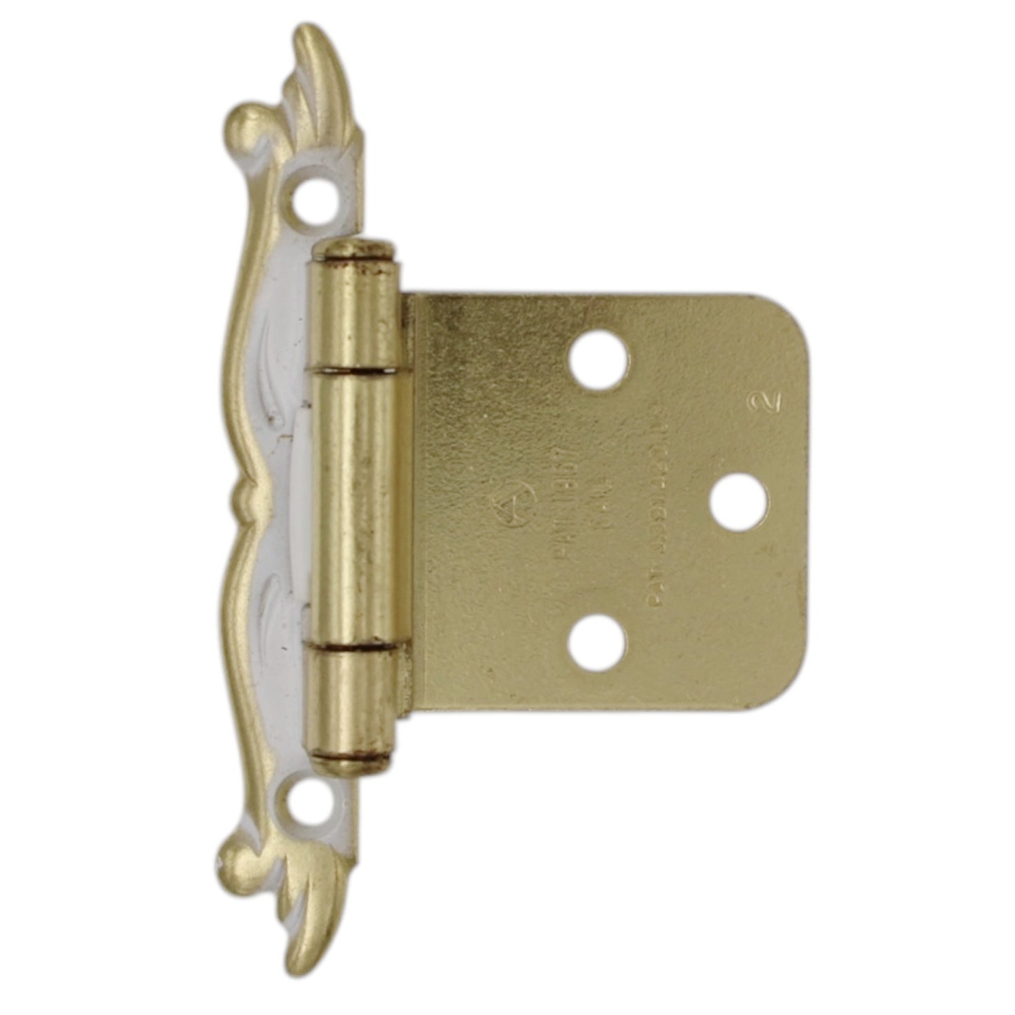 Pair Amerock Provincial Machine Ivory Gold Variable Overlay Hinges BP7729-MW