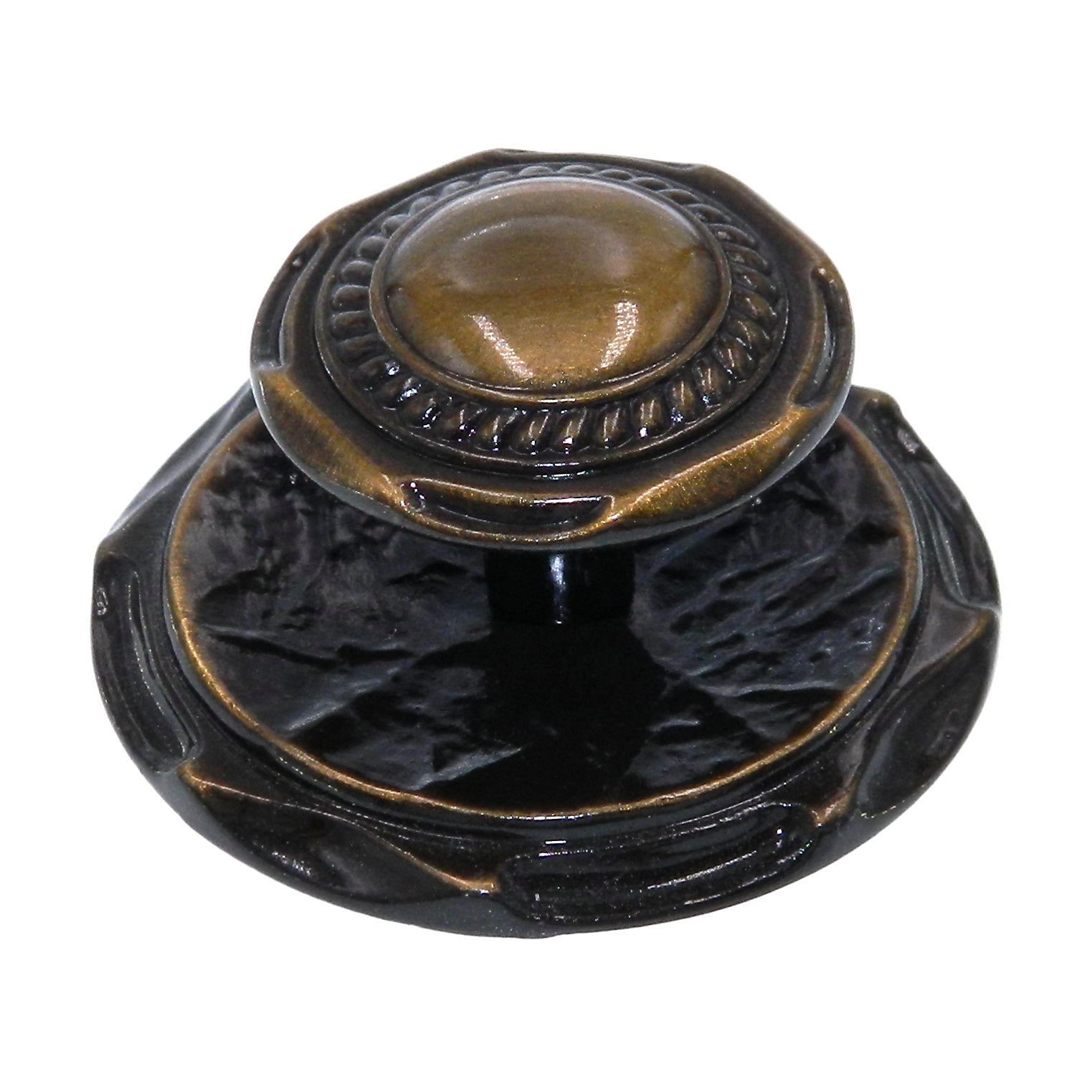 Amerock Carriage House BP778-AE Antique Brass Cabinet Knob and 2" Backplate