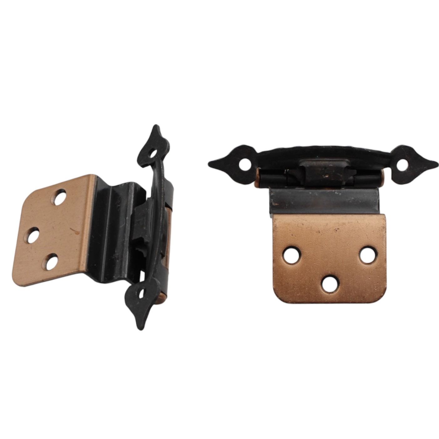 Pair Amerock Colonial Hinges 3/8" Inset Free Swinging Machine Copper BP7828-MC