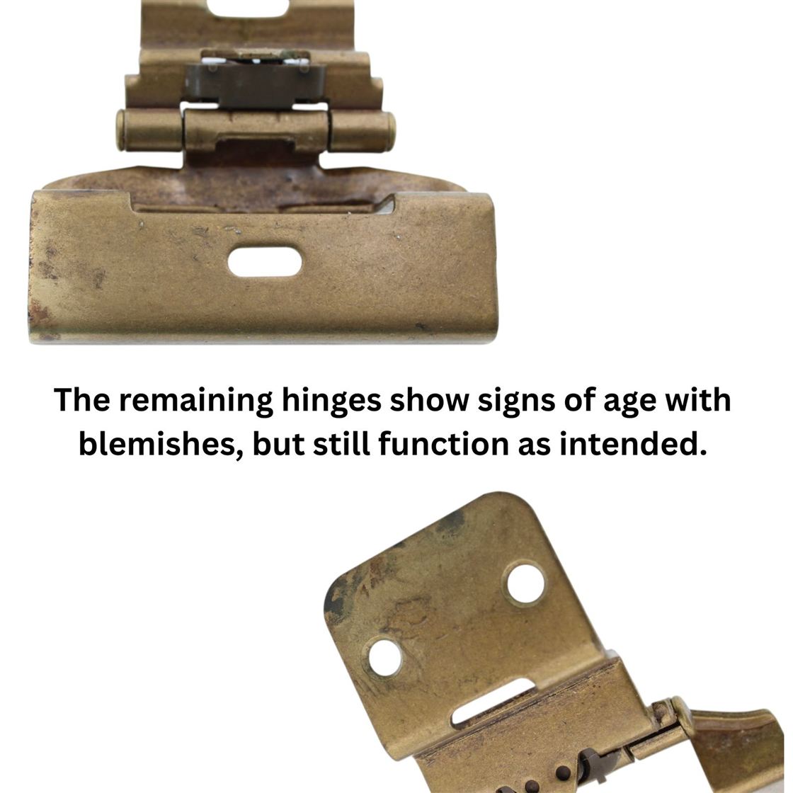 Pair Amerock Burnished Brass Full Wrap Hinges 3/8" Inset Self-Close BP79278T-BB