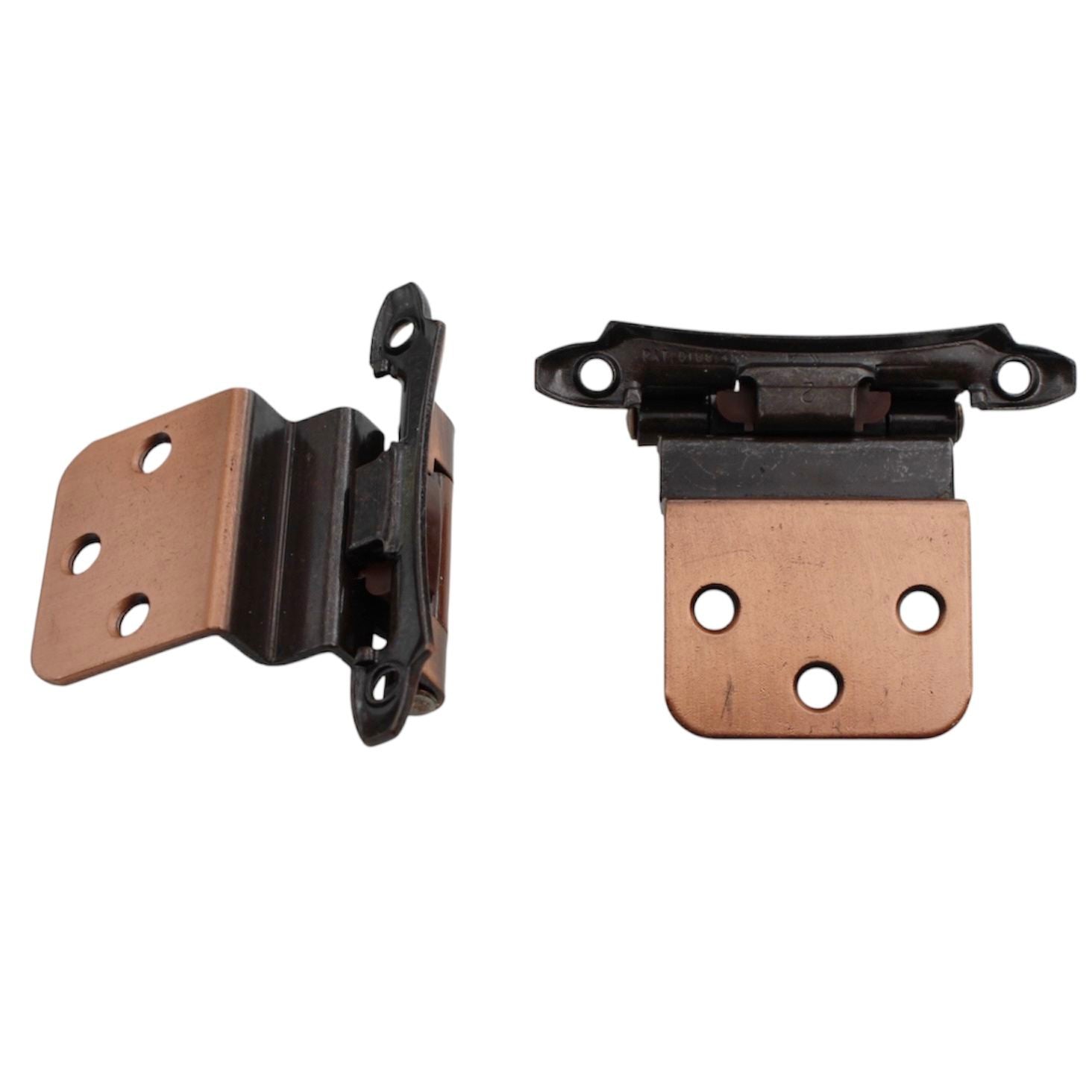 Pair Amerock Imperia 3/8" Inset Hinges Self-Closing Satin Copper BP7928-41