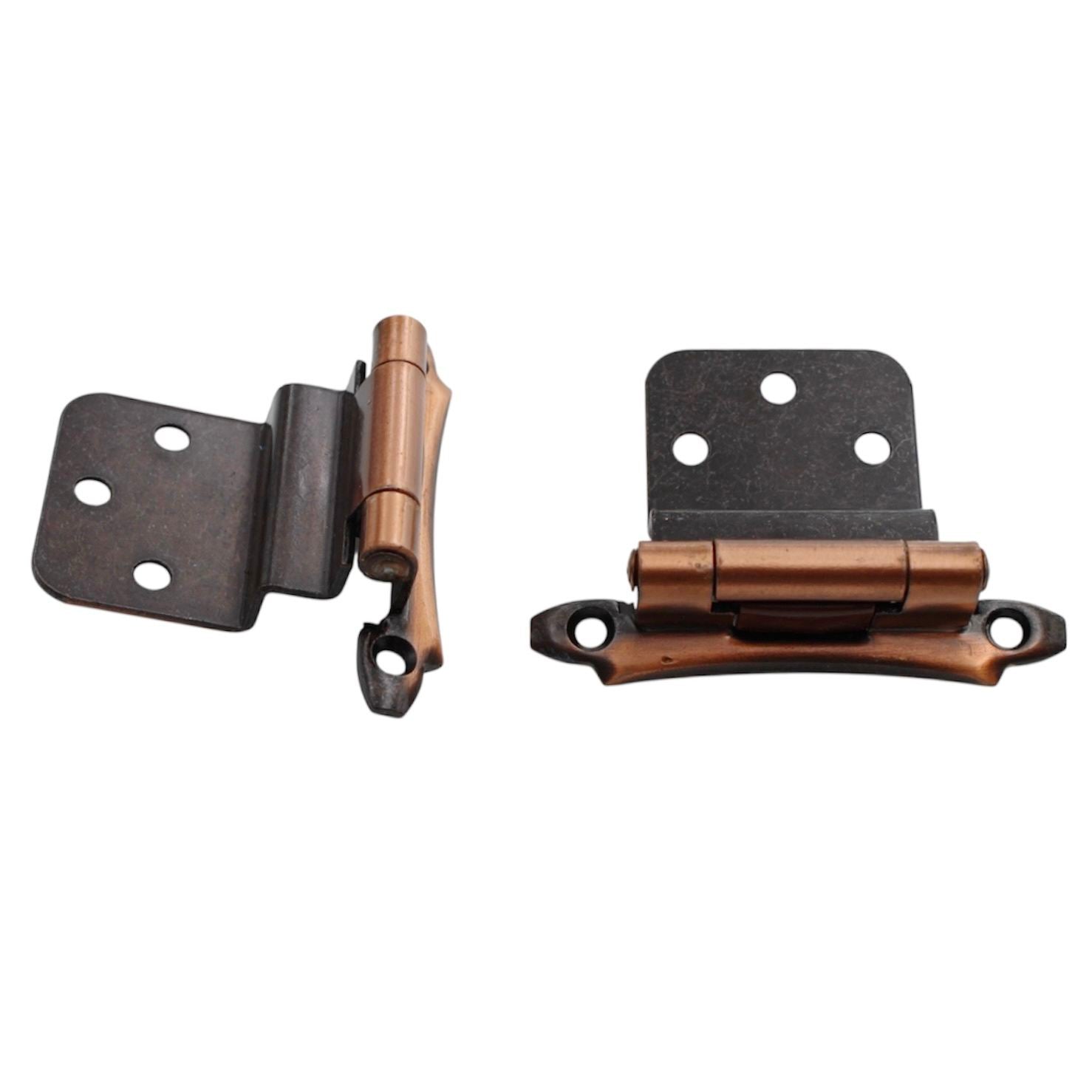 Pair Amerock Imperia 3/8" Inset Hinges Self-Closing Satin Copper BP7928-41