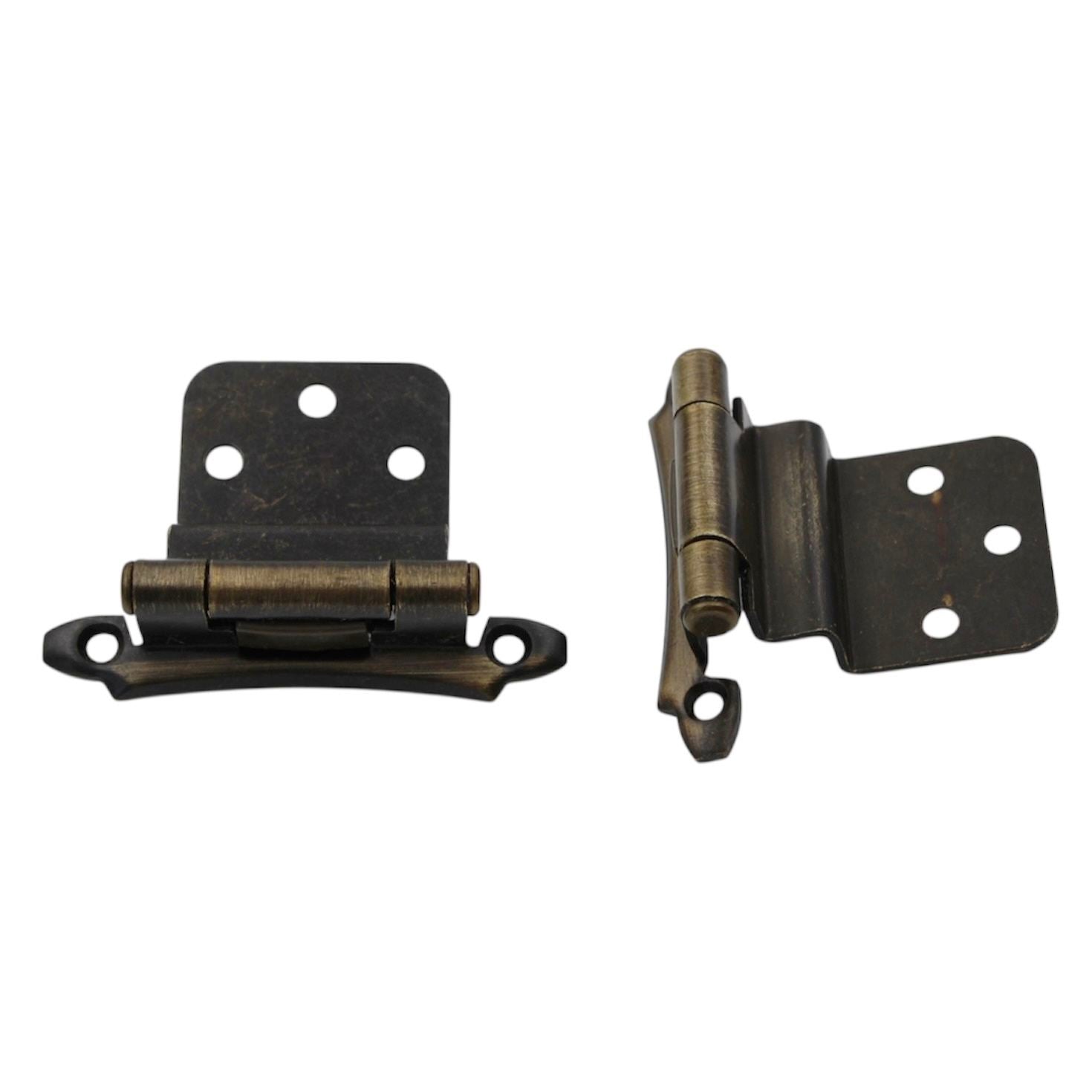 Pair Amerock Face Mount Antique English 3/8" Inset Hinges Self-Closing BP7928-AE