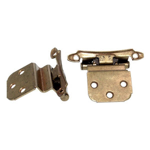 Pair Amerock Face Mount Burnished Brass 3/8" Inset Hinges Self-Closing BP7928-BB
