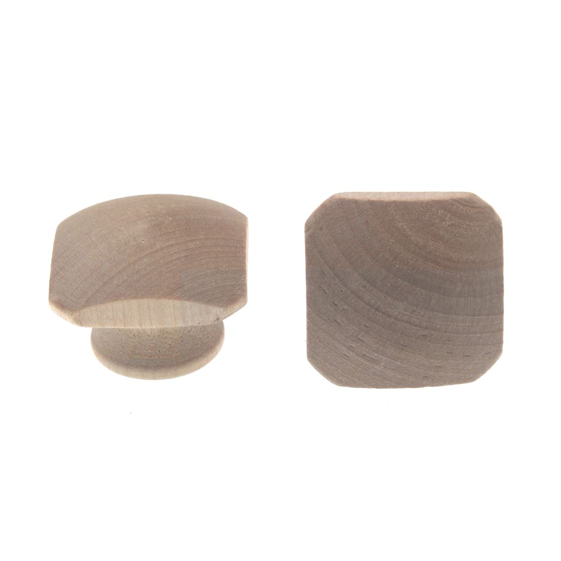Pair of Amerock Wood Finishes 1 1/4" Unfinished Wood Square Cabinet Birch Knob BP816-WD