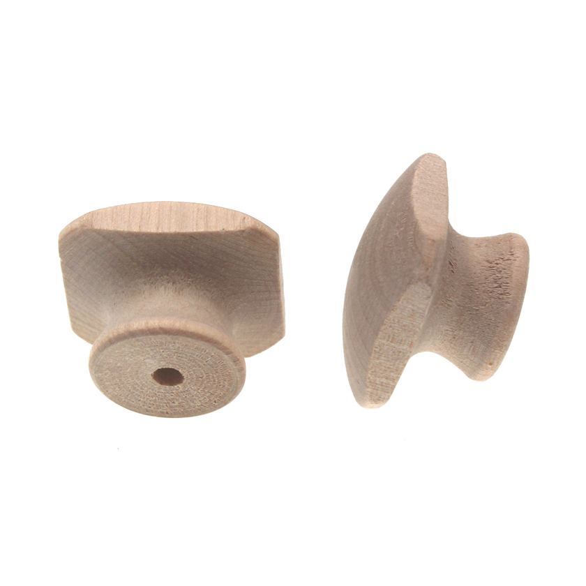 Pair of Amerock Wood Finishes 1 1/4" Unfinished Wood Square Cabinet Birch Knob BP816-WD