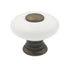 Amerock BP856-30 White 1" Round Cabinet Knob with Burnished Brass Stem