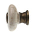 Amerock BP856-OM Oatmeal 1" Cabinet Knob Pull with Antique Brass Base, Stem