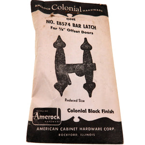Amerock Colonial Black Cabinet Door Bar Latch For 3/8" Offset Doors BP8574-CB
