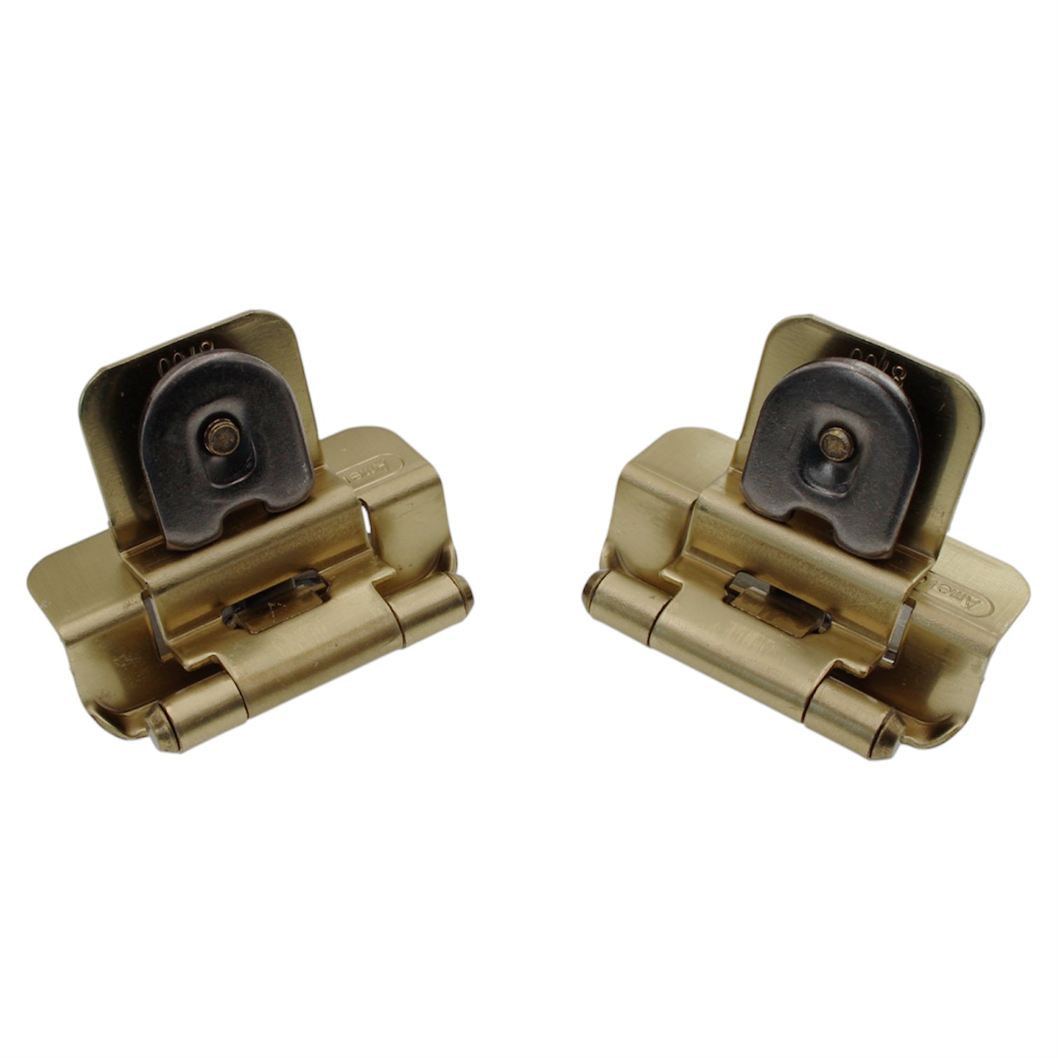Pair Amerock Double Demountable Hinges 3/8" Inset Golden Champagne BPR8700BBZ