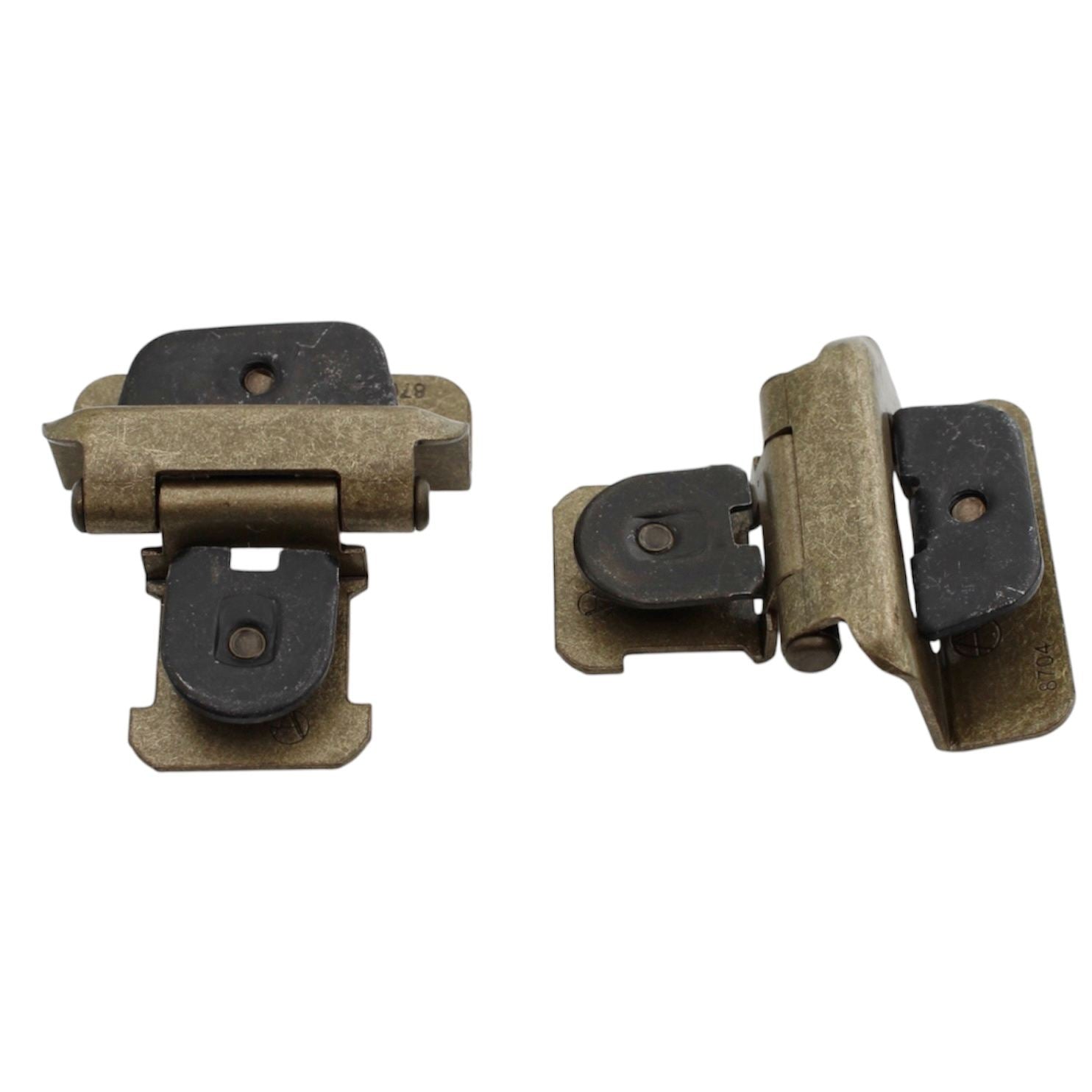 Pair Amerock Double Demountable Hinges 1/2" Overlay Burnished Brass BPR8704BB