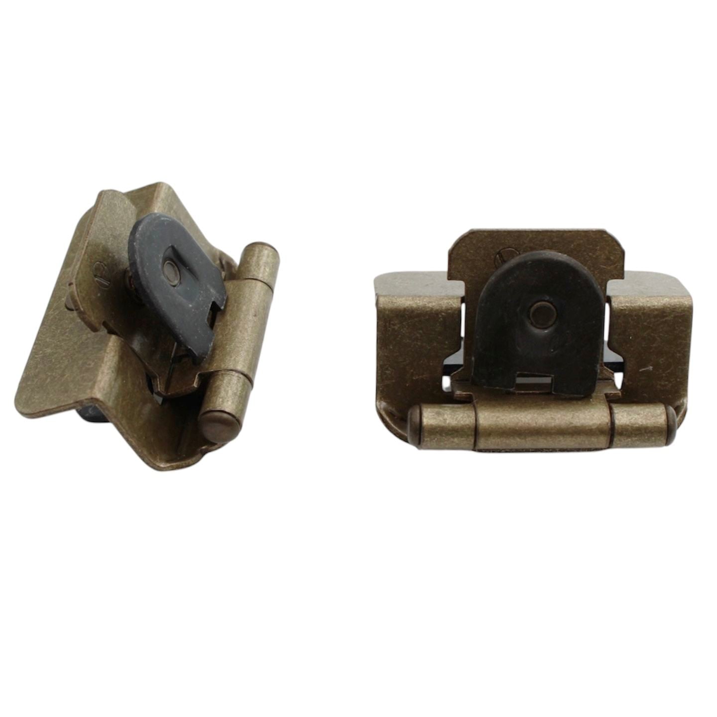 Pair Amerock Double Demountable Hinges 1/2" Overlay Burnished Brass BPR8704BB