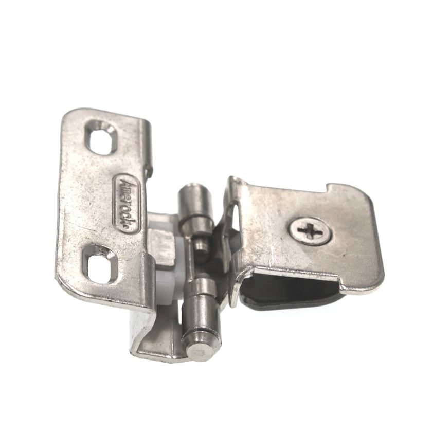 Pair of Amerock Single Demountable Cabinet Hinges 1/4" Overlay Nickel BPR871514