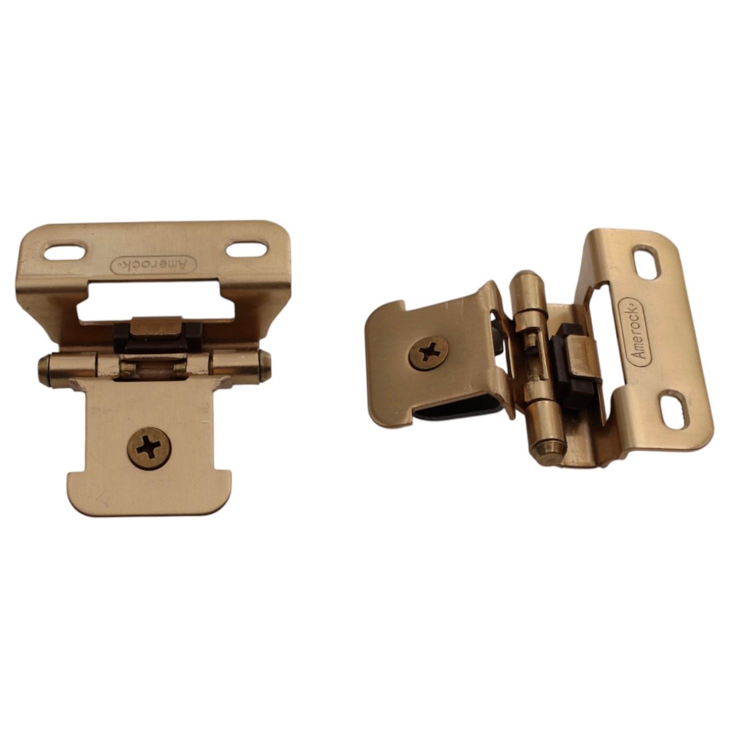 Pair Amerock Single Demountable Hinges 1/4" Overlay Champagne Bronze BPR8715CZ
