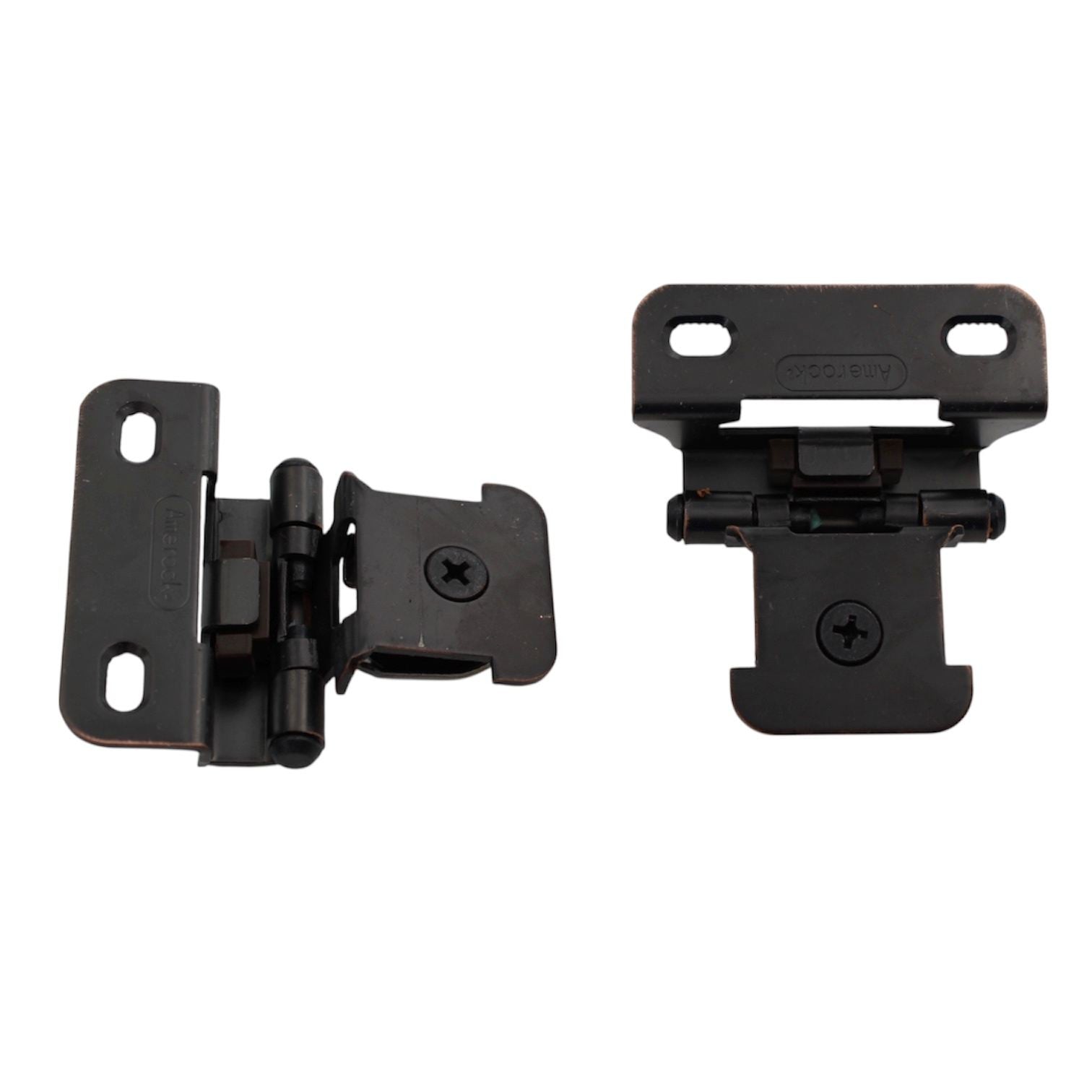 Pair Amerock Single Demountable Hinges 1/4" Overlay Oil-Rubbed Bronze BPR8715ORB