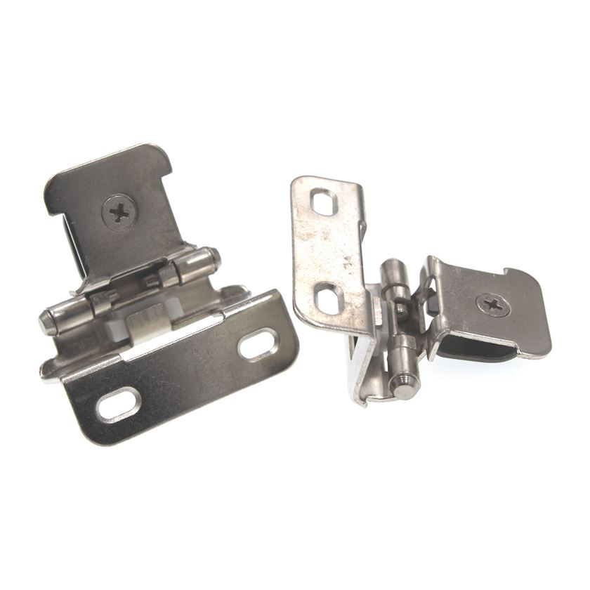 Pair of Amerock Single Demountable Cabinet Hinges 1/2" Overlay Nickel BPR871914
