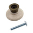 Amerock BP878-OM Oatmeal 1 1/4" Porcelain Cabinet Knob Pull with Brass Stem