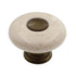 Amerock BP878-OM Oatmeal 1 1/4" Porcelain Cabinet Knob Pull with Brass Stem