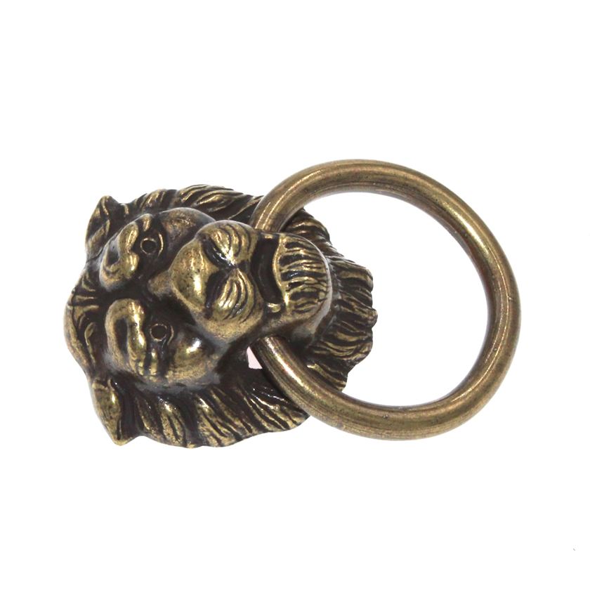 Amerock BP888-AE Traditional Lion Head Cabinet Ring Pulls in Antique Brass