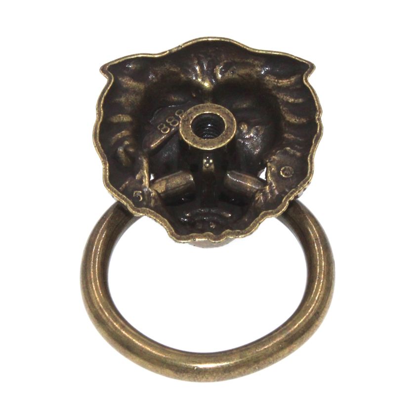 Amerock BP888-AE Traditional Lion Head Cabinet Ring Pulls in Antique Brass