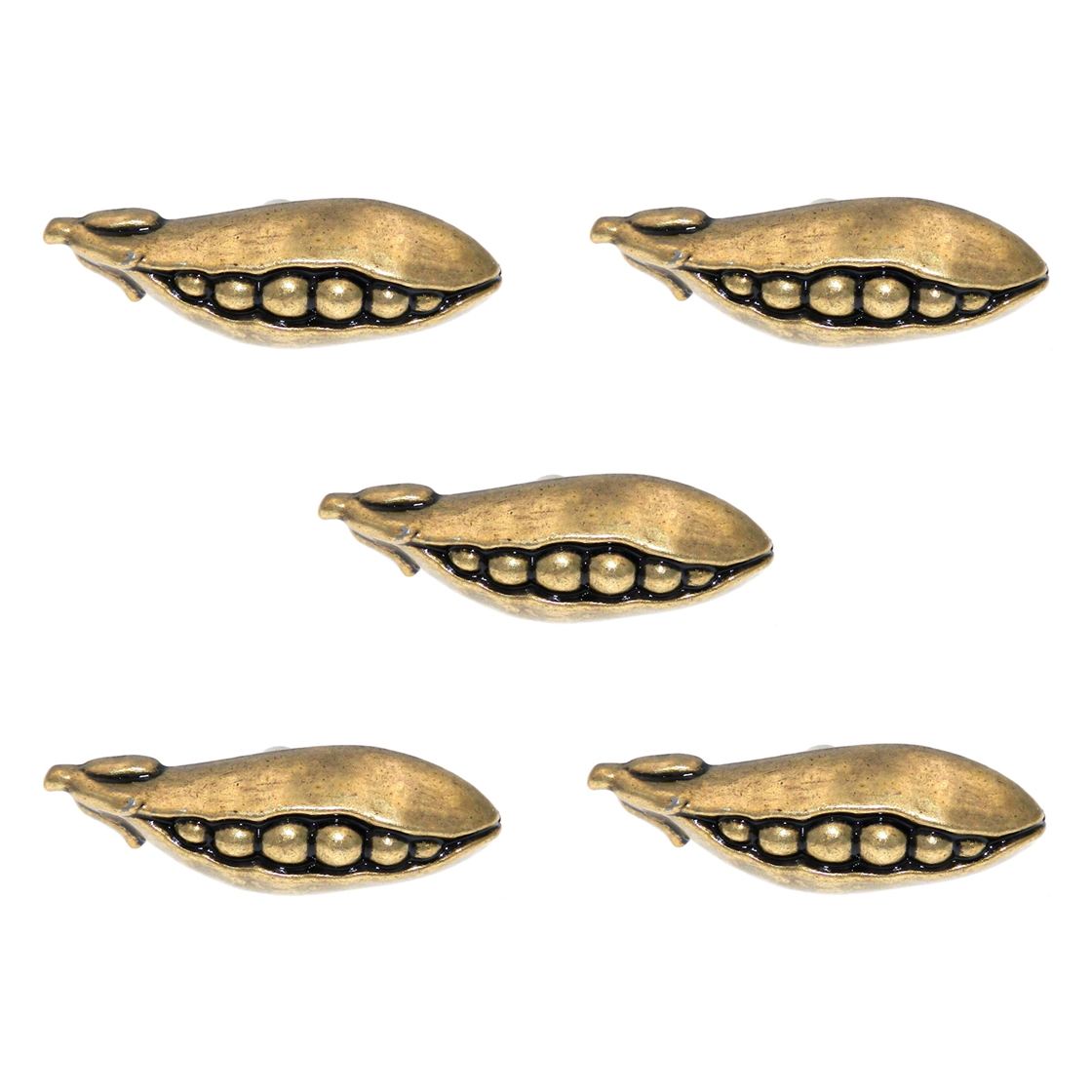 5 Pack Amerock Veggie'Z 2 3/8" Regency Brass Novelty Pea Pod Cabinet Knob BP9336-R1