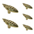 5 Pack Amerock Veggie'Z 2 3/8" Regency Brass Novelty Pea Pod Cabinet Knob BP9336-R1