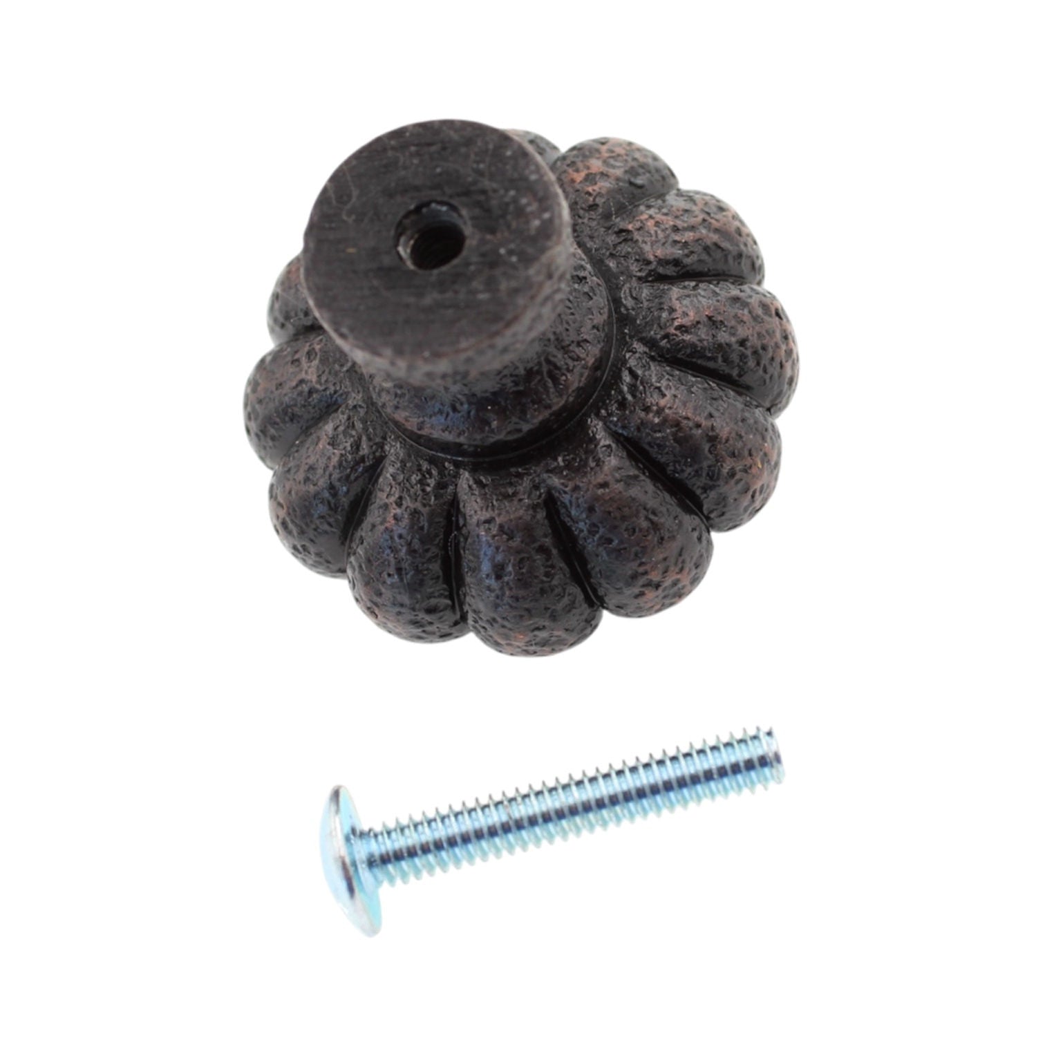 Ancient Treasures Rustic Hammered Floral Oil Rubbed Bronze 1 1/2" Pull Knob C011ORB