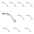 10 Pack of Ancient Treasures Rustic Hammered C029SAT Satin Chrome 3"cc Arch Pull