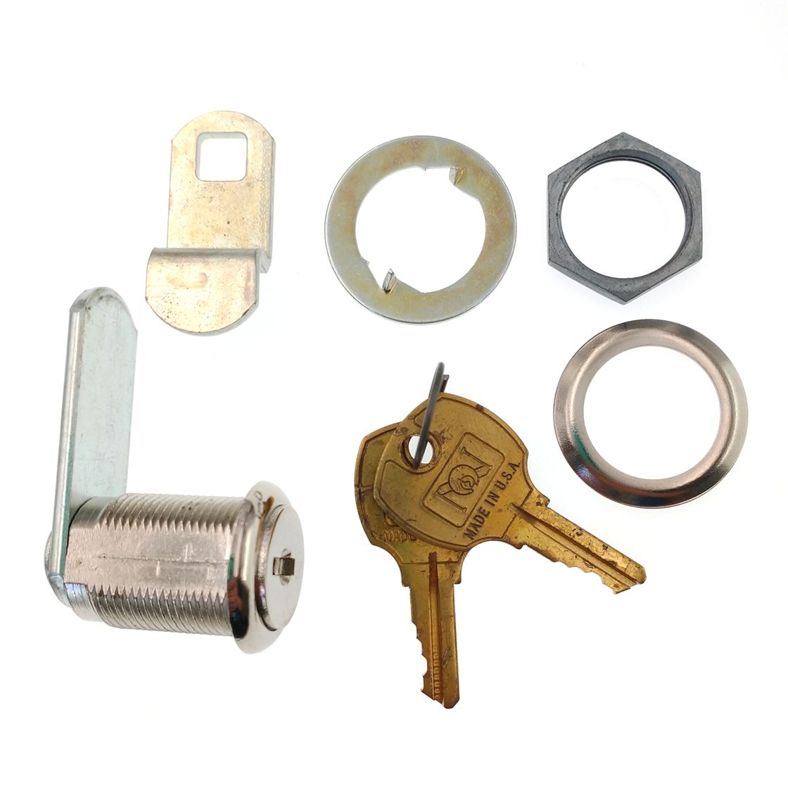 CompX Disc Tumbler Cam Lock 15/16" Bright Nickel National Cabinet Lock C8054-C415A-14A
