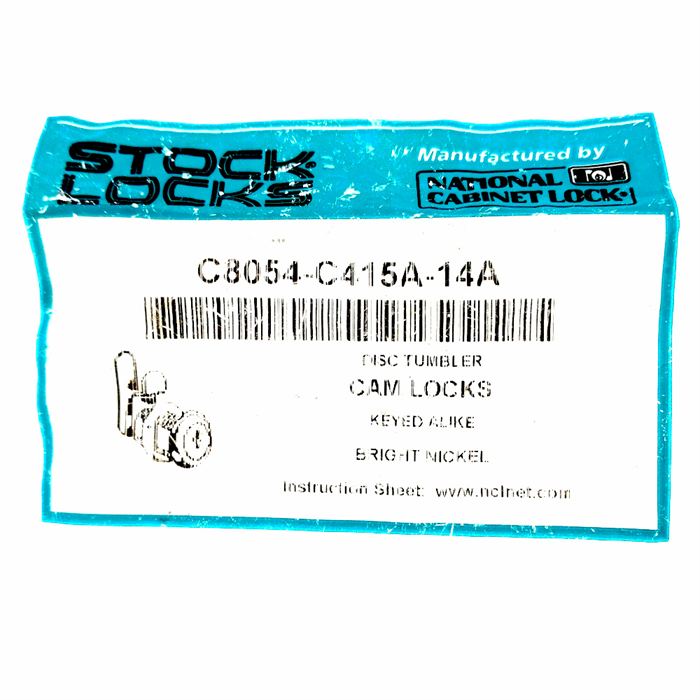 CompX Disc Tumbler Cam Lock 15/16" Bright Nickel National Cabinet Lock C8054-C415A-14A