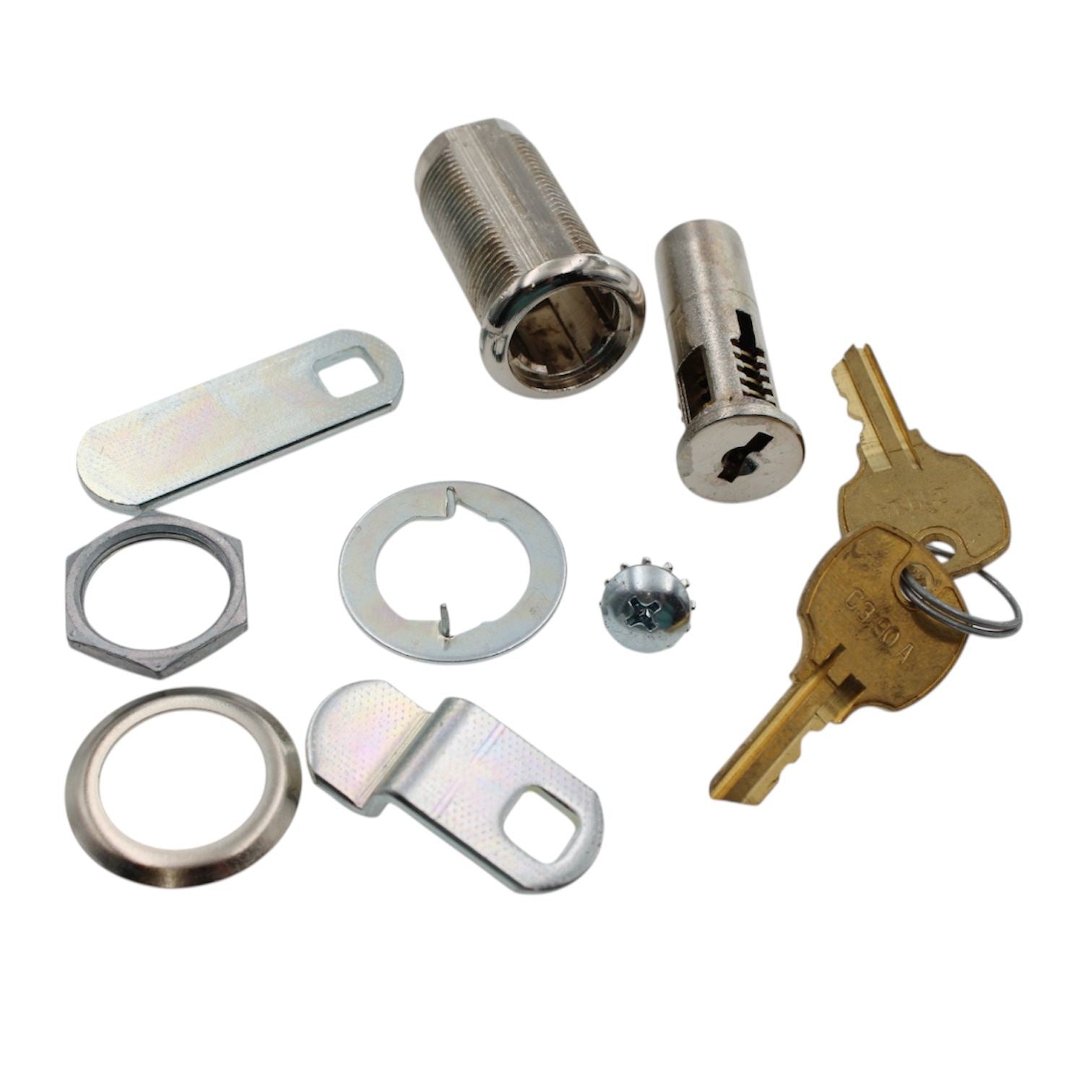 CompX National Cam Lock 1 7/16" Bright Nickel Keyed Alike Stock Locks C8055-14A