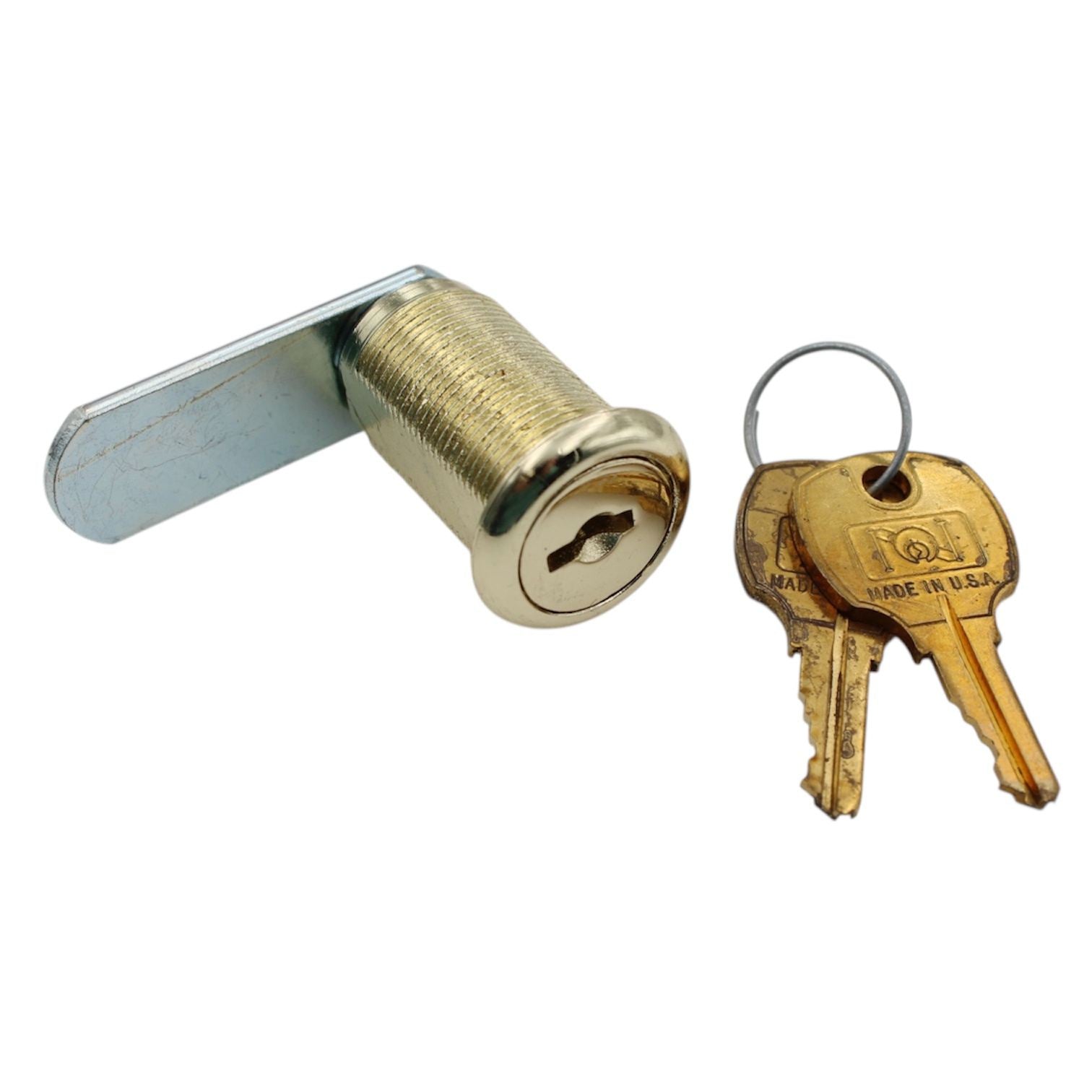 CompX National Cam Lock 1 3/16" Bright Brass Keyed Alike Stock Locks C8073-3