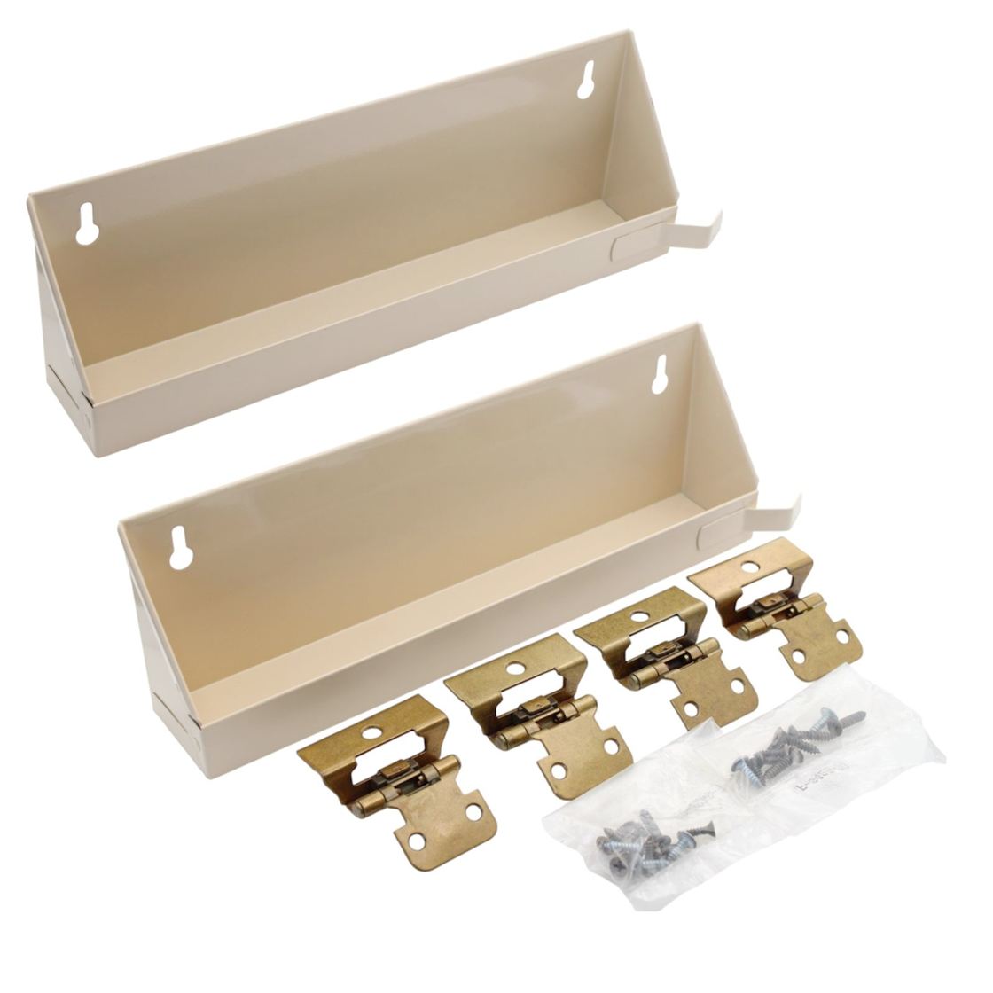 Amerock Sink Front Tip-Out Tray BP7560-BB Hinge 14" Almond Steel 2 Pack C8426-15